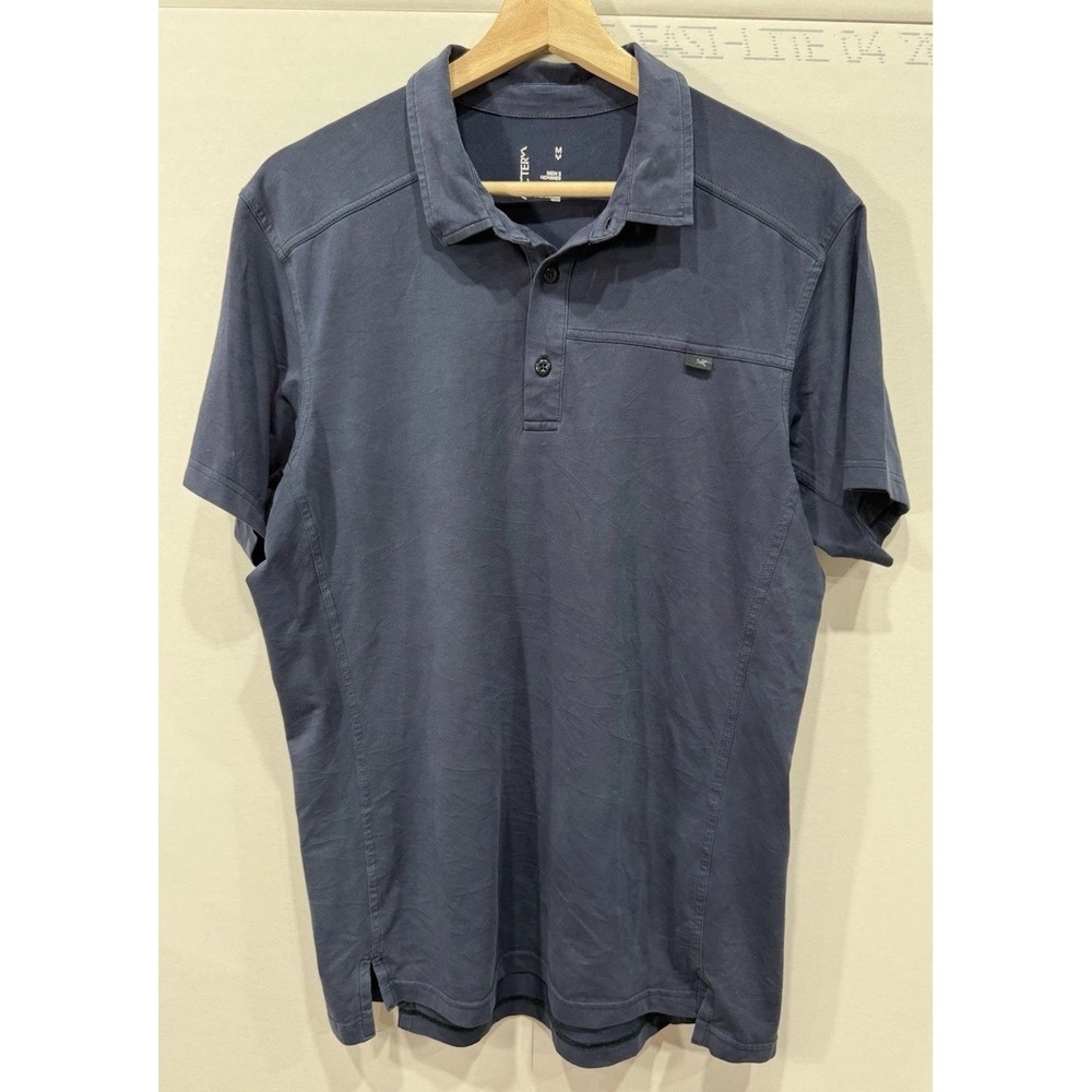 Arc'teryx Captive SS Polo Shirt Mens Medium Navy Short Sleeve Hiking Outdoor
